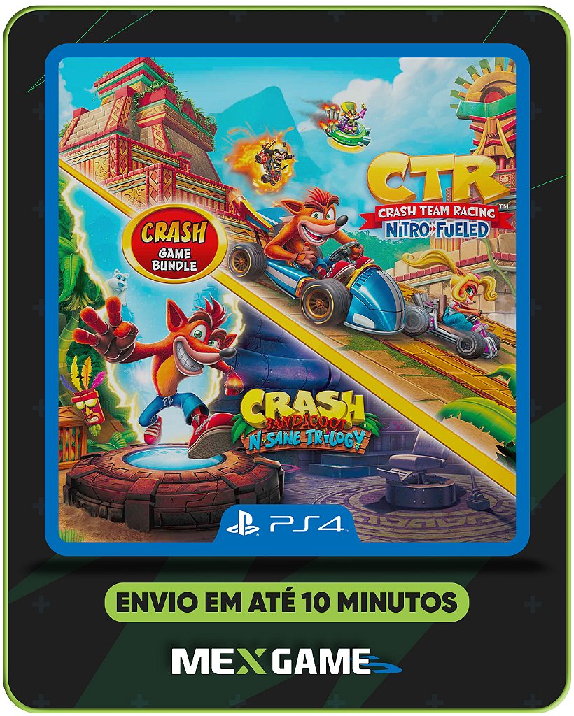 CRASH NITRO + CRASH TRILOGY - PS4 - MÍDIA DIGITAL