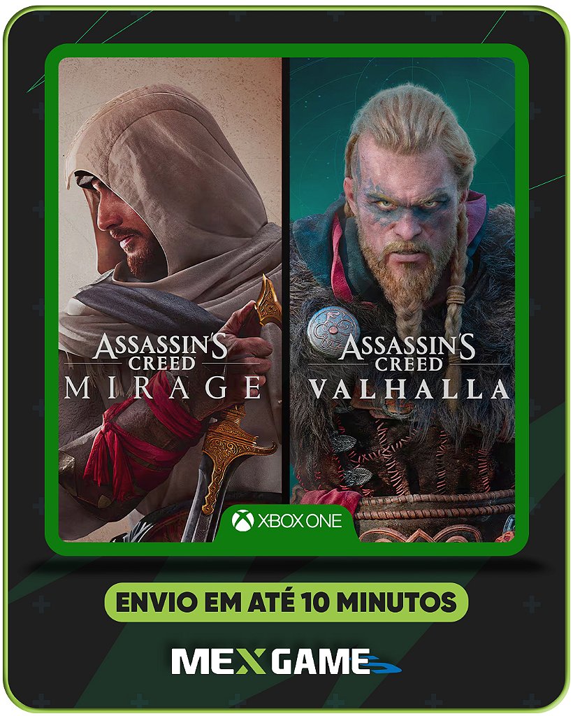 PACOTE ASSASSIN’S CREED MIRAGE E ASSASSIN'S CREED VALHALLA - XBOX ONE - MÍDIA DIGITAL