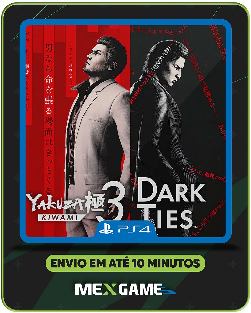YAKUZA KIWAMI 3 & DARK TIES - PS4 - MÍDIA DIGITAL