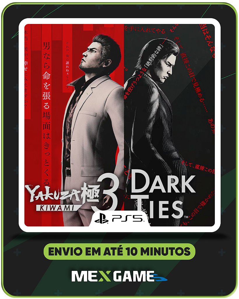 YAKUZA KIWAMI 3 & DARK TIES - PS5 - MÍDIA DIGITAL